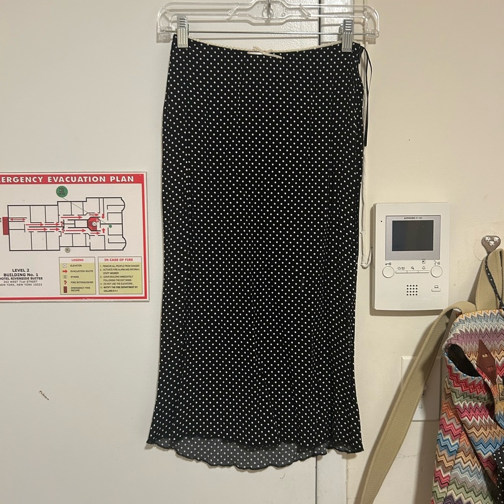 For Love And Lemons Black and White Asymmetrical Pencil Midi Skirt